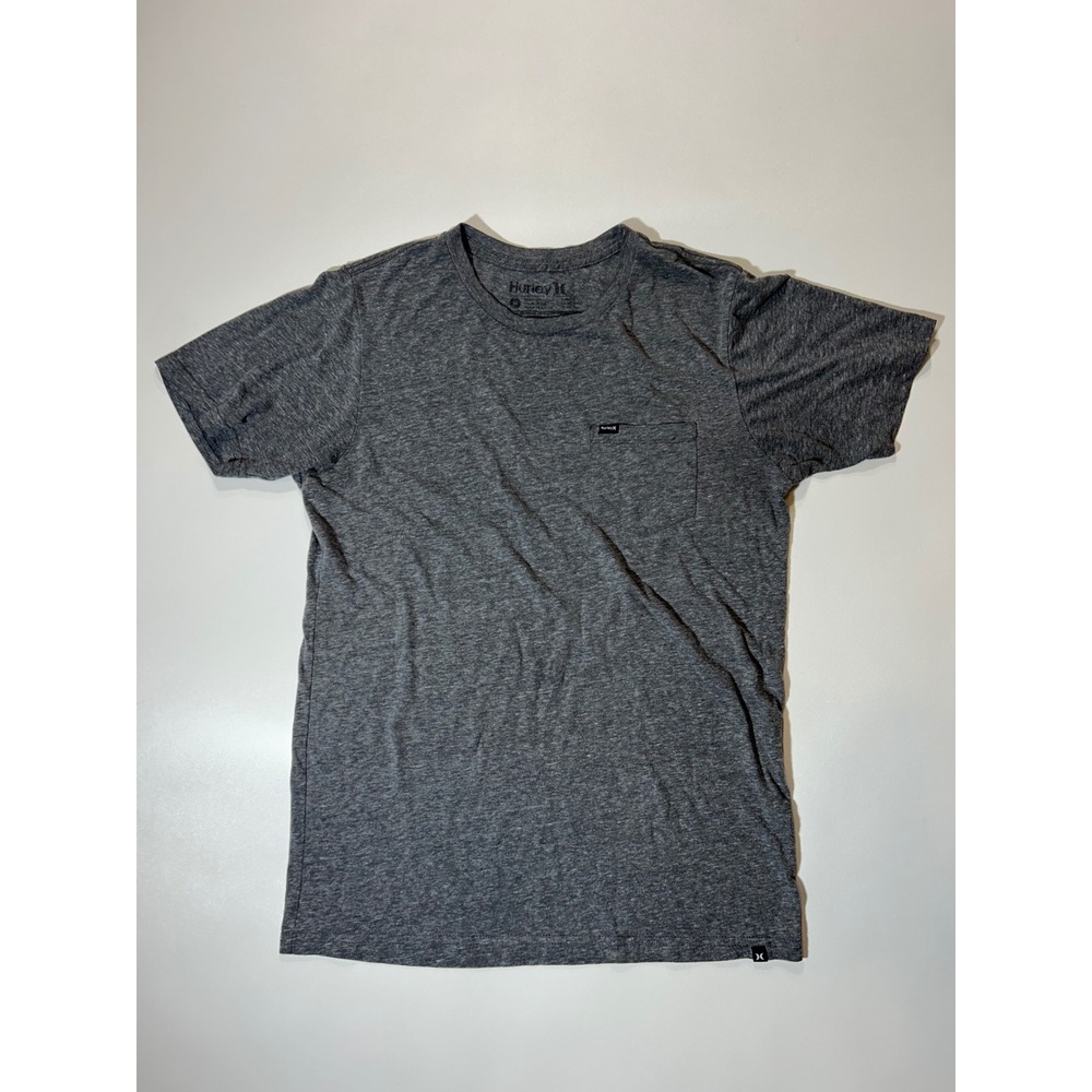 Hurley T-Shirt Mens Medium Gray Excellent Short Sleeve Pocket Premium Fit Tee